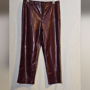 Joie Limited Edition Faux Burgundy Sz 18 Pants Straight Leg Pockets